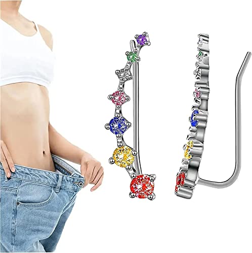 VBVARV Détox Thérapeutique Lymphatique Boucles d'oreilles Amincissantes Boucles d'oreilles Lymphactive Mag Acupression Magnétique Mode Boucles d'oreilles en Zircon Cubique,Multi Colored Cover