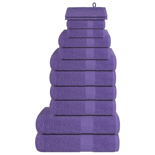 Vetnasa Juego de Toallas 12 Piezas 100% algodón Morado 360 gsm Casa y jardín, Ropa de casa, Toallas, Toallas de baño y Manoplas Púrpura 1,95 KG