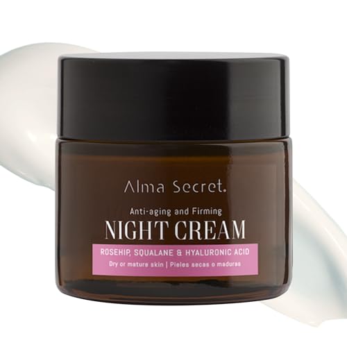 Alma Secret | Crema de Noche Multi-Reparadora Rosa Mosqueta | Antiedad para piel seca o madura | Nutre, reafirma y aporta luminosidad | Reduce arrugas, sequedad e imperfecciones | 50 ml