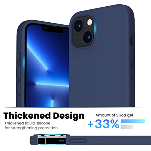 ORNARTO Shockproof Liquid Silicone Designed for iPhone 13 Case Gel Rubber Full Body Protection Anti-Shock Cover Case Drop Protection 6.1inch-Navy Blue ORNARTO Shockproof Liquid Silicone Designed for iPhone 13 Case Gel Rubber Full Body Protection Anti-Shock Cover Case Drop Protection 6.1inch-Navy Blue