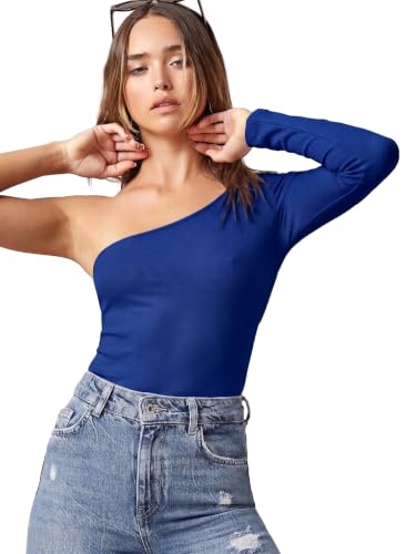 Image of Aahwan Solid One Shoulder Fitted Top for Women's & Girl's