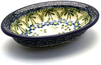 Polish Pottery Soap Dish - Blue Spring Daisy