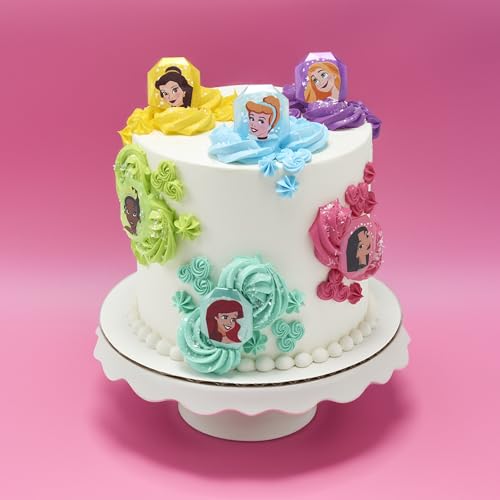 DecoPac Disney Princess Gemstone Rings, Cupcake Decorations Featuring Mulan, Cinderella, Tiana, Belle, Rapunzel and Ariel, Multicolored 3D Food Safe Cake Toppers – 24 Pack by DecoPac - Used condition - Image 2