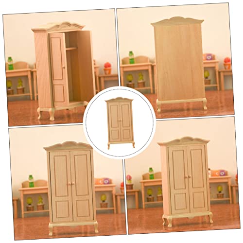 ibasenice 4 Pçs Guarda-Roupa Modelo Boneca De Brinquedo Armários De Madeira Menina Boneca Mobília Bo