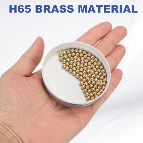 QUARKZMAN 100 Stk. Kugellagerkugeln, 4,5 mm Durchmesser Präzisionsmassive Messing-Kugellagerkugeln Industrielle Messingkugelkugeln für Maschinen, Automobil und DIY