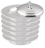 Mayur Exports Communion Ware 9 Holy Stacking Bread Plates with 3 Lids - Stainless Steel (Mirror/Silver)