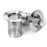 Bathroom Sink Drain Strainer, 304 Stainless Steel Hair Catcher for Bathtub Shower Floor Drain, Bathtub Drain Cover Strainer Basket Fit 1.3' to 2.17' Drain Hole (2PCS)