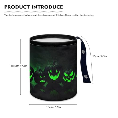 Image of Green Pumpkins Car Trash Can, Cute Car Trash Bag, Vehicle Trash Can, Multipurpose Trash Bag Hanging, Portable, Waterproof Storage Bag for Cars
