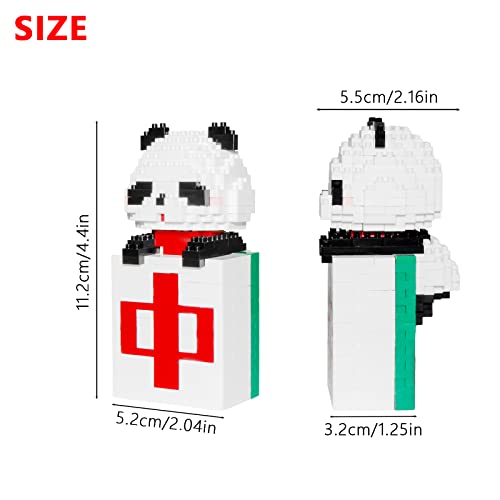 Larcele Micro Building Blocks Animal Set, DIY Mini 3D Building Toy Bricks,496 Pieces KLJM-09 (Zhong Panda) - Image 2
