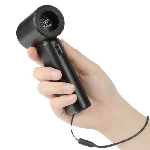 AUAUY Przenośny wentylator ręczny, regulowana prędkość wentylatora 1–100, bateria 3600 mAh, ładowanie USB-C, małe osobiste mini wentylatory z inteligentnym wyświetlaczem LED, wentylatory biurkowe do