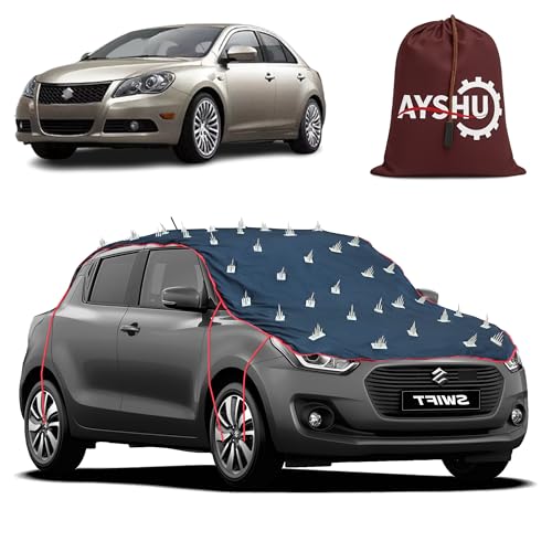 Image of AYSHU Water-Resistant Spike Car Cover for Maruti Suzuki Kizashi - Protects from Dogs, Monkeys, Dust, Sunlight & UV - Full Roof Universal Fit