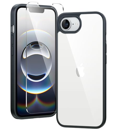 Image of FNTCASE for iPhone 17e & iPhone 16e Case Clear: Phone Cases Compatible with Magsafe Slim Anti Yellowing Military Grade Drop Protection Rugged Shockproof Protective Transparent Phone Cover (D-Black)