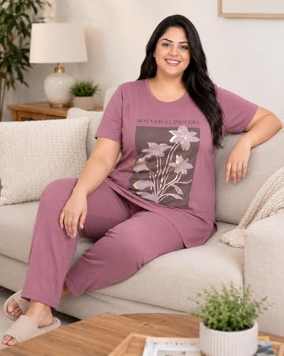 Image of In Love Women's Printed Cotton Plus Size Longline T-Shirt with Pockets | Cotton fabric - soft longline T-shirt with easy plus-size fit