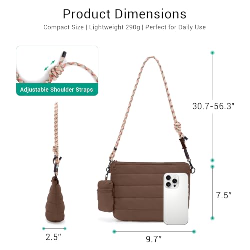 Image of ACUARIO Crossbody Bags for Women - Puffy Tote Bag Purse for Work, Travel, Shoulder Handbag with Small Wallet