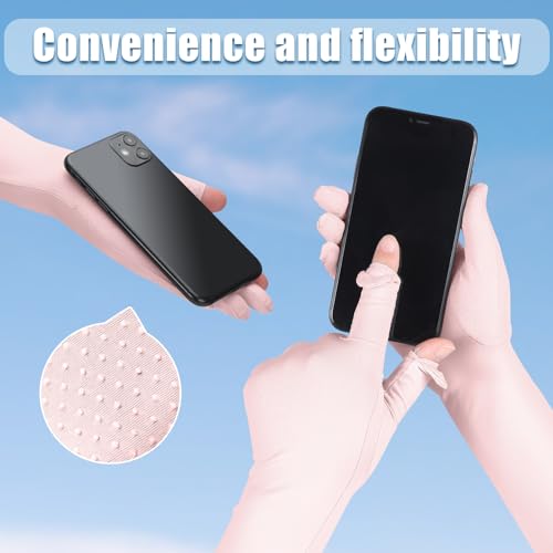 Image of Jecery 2 Pairs UV Long Sun Gloves Women's Sunblock Driving Gloves Non Slip Full Finger Arm Sun Protective for Outdoor Sports