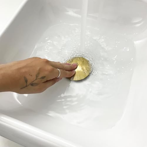 Dona D Cor, Valvula Click Dourada Escovada 1 1/4 Ralo pia Para Cuba De Banheiro Escoamento 40mm Lava