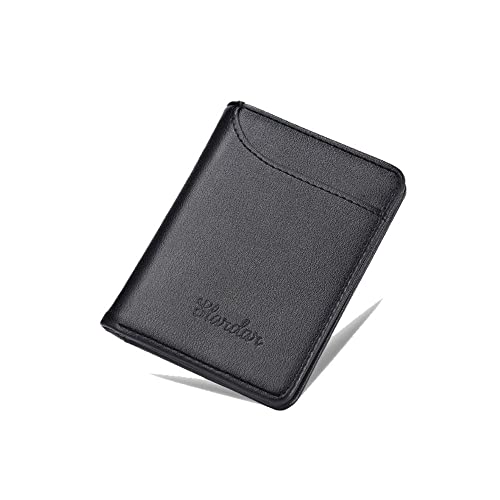 Short Wallets ID Card Holder Credit Card Thin Wallet Business Bifold Money Clip(Black)