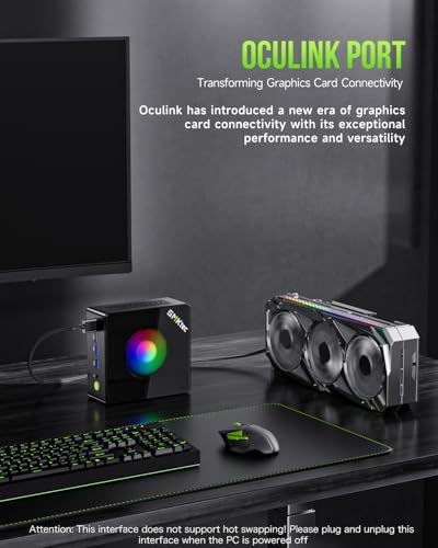Image of GMKtec K11 Mini Gaming PC, AMD Ryzen 9 8945HS(8C /16T, Up to 5.2GHz), 32GB DDR5 RAM 512GB PCIe 4.0 SSD, Mini Desktop Computer with Oculink, Dual NIC 2.5GbE LAN, Quad Display 8K HDMI /DisplayPort /USB4*2