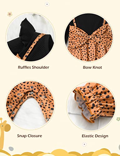 Queenstyle Baby Girl Clothes 6-9 Month Baby Girls' Clothing Baby Girl Fall Winter Outfits Long Sleeve Ruffle Jumpsuit Infant Girl Clothes Cute Polka Dot Onesie One-Piece Rompers thumb #4