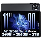 11 Inch Android 16 Tablet with Gemini AI, 24GB RAM+256GB ROM (TF 2TB), 1920x1200 FHD 90Hz Display, Octa-Core, 8000 mAH with Fast Charge, Large Android Tablets for Game, Office, Movie