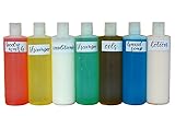 Bonus 7 Pack Squeeze Plastic Bottle 16 oz Press Disc Cap 10 FREE BLANK LABELS for Shampoo, Soap, Conditioner, Lotion, Oils