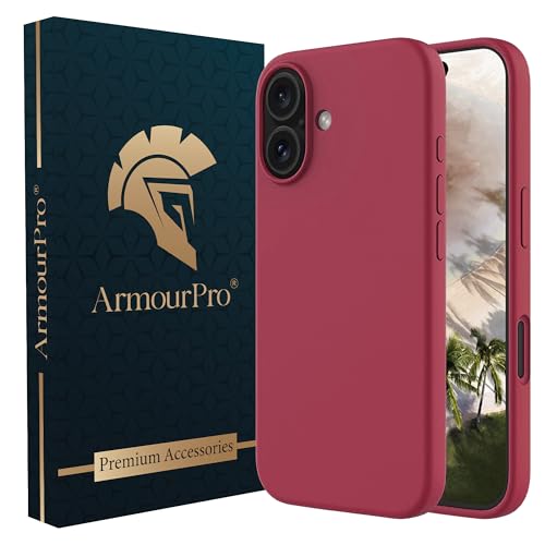 Image of ArmourPro Silicone Back Case for iPhone 16, Soft-Touch Case | Wine