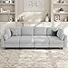 Dowiean Sectional Sleeper Sofa, 8 Seaters Modular Sleeper Sofa Couch, Comfy Sectionals Couches Bed, Convertible Sofas with Ottomans, Modular Sectional Couches for Living Room, Light Grey