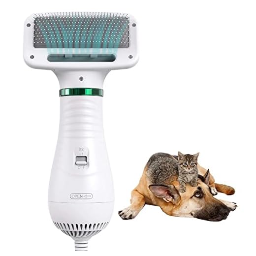 2 Em 1 Escova Portátil Para Secador De Cabelo E Pente Para Cachorros E Gatos De Estimação