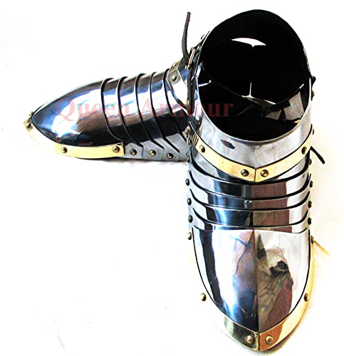 Queen Armour New Medieval Warrior German Gothic Body Armor Shoes German Gladiator Burgonet Helmet European Kettle Hate Viking Mask Barbuta Crusader Armour Italian Nasal Normal Pig Face Silver