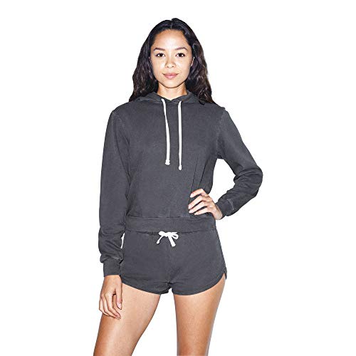 American Apparel Women's French Terry Running Short, Faded Black, Medium