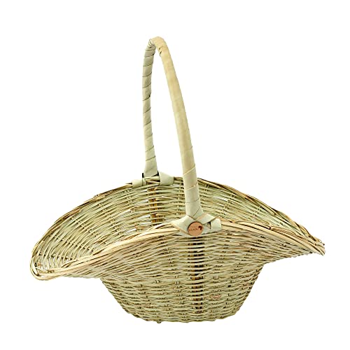 Ovaler Flechtkorb / Einkaufskorb / Präsentkorb mit Henkel aus Bambus geflochten - ca. 48 x 32 cm - Geschenkkorb in Hutform - YAADU Sadio Cover