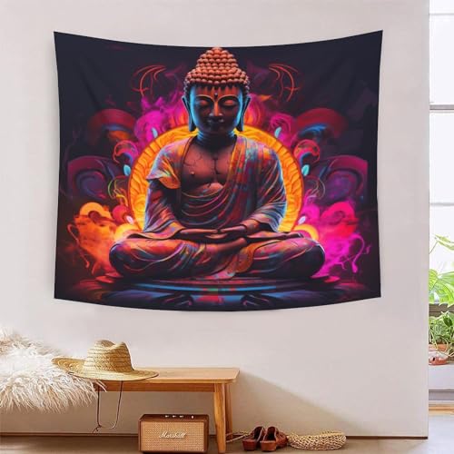 YUXINYUE Buddha Statue Stampa 3D Arazzo Da Parete Poster Ornamento ﻿Arte Murale Tapestry Tessuto Parete Appeso Decorazione Per Casa, Ufficio, Dormitorio, Decorazione Per Interni Ed Esterni 70cmx100cm