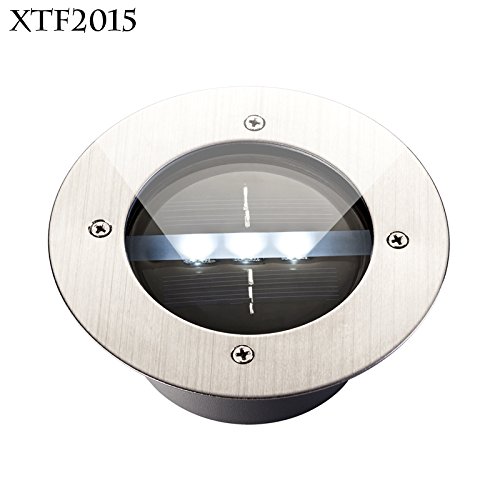 Generic Cool White : Xtf2015 Cool &amp; Warm White 6000-6500 K 3 Led Solar Powered Escalera Paisaje Luz Al Aire Libre del Jard&iacute;n Camino de Tierra iluminaci&oacute;n DLD-01