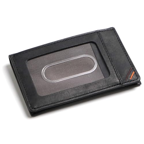 革職人 Margot (マルゴー) パスケース 二つ折り メンズ 本革 免許証 社員証 ポケット イタリア レザー 窓付き 定期入れ MG006 BK (ブラック)