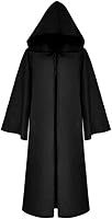 Vista 1 de Capa de hechicero de mago medieval con capucha Negro (black Hooded)