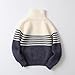 Boys Girls Half Zip Striped Sweaters Loose Long Sleeve Cozy Knitted Kids Pullover Stand Collar Jumper Tops for 5-14 Years