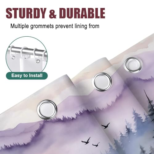 Rideau de douche imperméable lavable en machine bleu violet 180x200 - 6