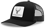Saddleback Supply Wild West Trucker Hat - Deer Hunting Logo (Black/p)