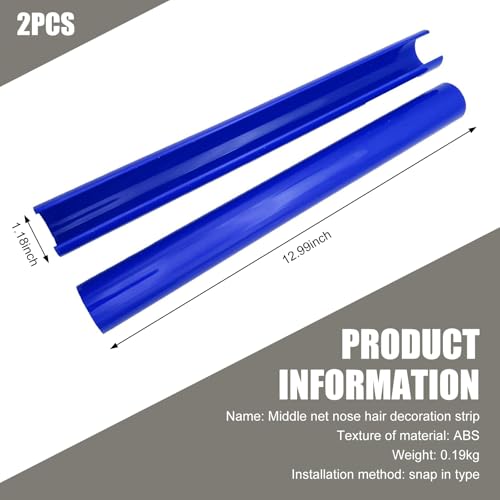 Image of 2PCS Car Grill Inserts Trims, Waterproof & Heat-resistant Vehicle Water Tank Exterior Trim, Personality Hood Grille Strips, Compatible with BMW V Brace Covers 1 2 3 4 5 6 7 Series (Blue)