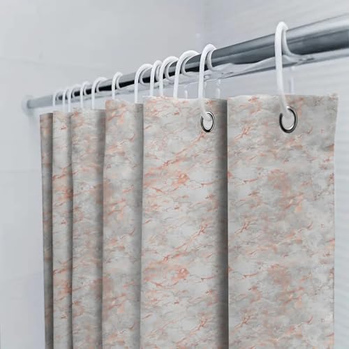 Rideau de douche rose poudré en tissu pour une salle de bain cocoon - 7
