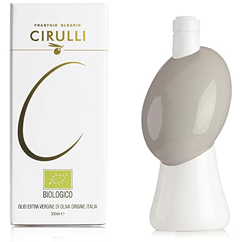 Frantoio Oleario Cirulli Pot couleur gris tourterelle en Céramique avec Huile d'Olive Extra Vierge Bio 500 ml - Idée Cadeau -… Cover