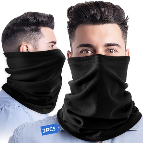 Showvigor 2 Stück Winter Loop Schal Herren & Damen, Baumwolle Atmungsaktiv Schlauchschal Halswärmer Halstuch Winddicht Ski Maske Warmer für Outdoor Skifahren Motorrad...