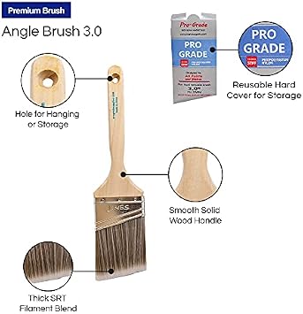 Pro Grade - Paint Brushes - 5 Pack Variety Angle Paint Brushes