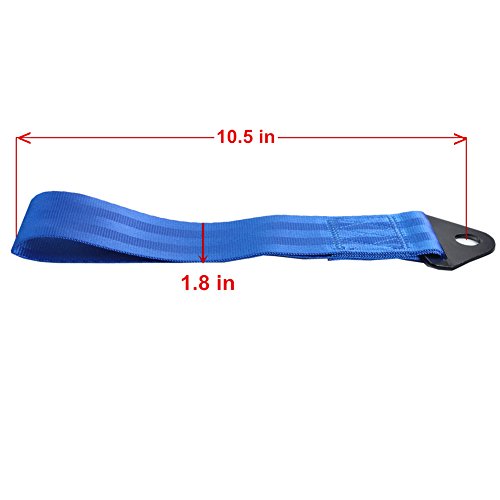 Dewhel Universal High Strength Racing Rally Tow Strap Kit Front Rear Tow Hook Ribbon Color Red #TOP3