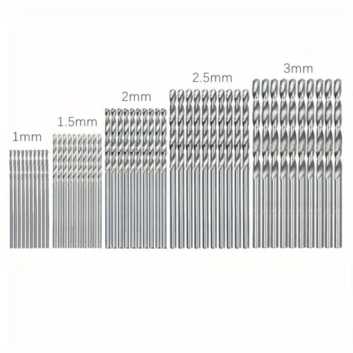 Set de 50 brocas helicoidales con recubrimiento de titanio 1-3 mm miniatura 2