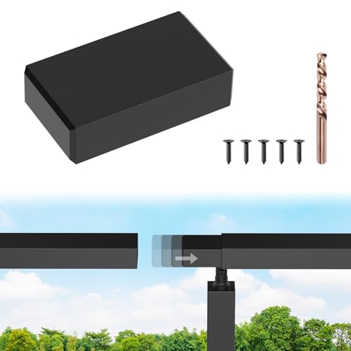 Image of Handrail Extension Connector - Flat Handrail Accessories, POM Handrail Connector Fitting for Rectangular Cable Railing Handrail, Deck Cable Railing System, RG01-E