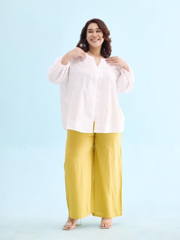 Image of GO COLORS Soft Viscose Basic Palazzo Full Length for Women| Breathable, Mid Rise, Relaxed Fit