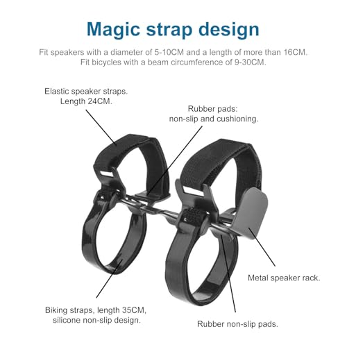 Support enceinte vélo antidérapant avec sangles ajustables haute résistance - 7