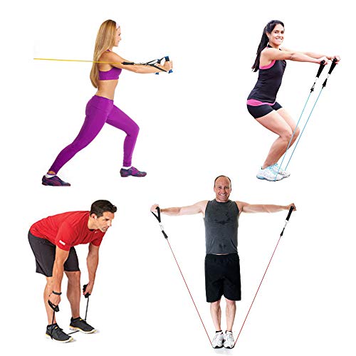 Resistance Bands Set with Handles, Door Anchor, Ankle Straps and Workout Guide - Lxuemlu Exercise Bands for Men Women Resistance Training, Home Workouts