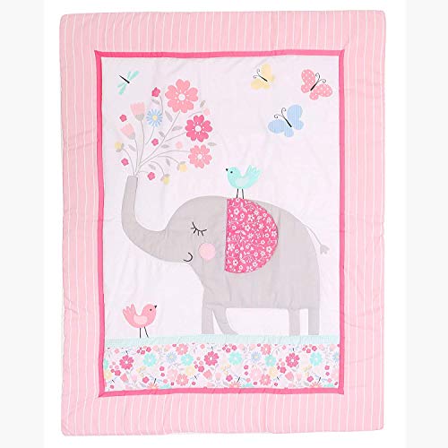 TEALP Couverture sur le thème des animaux pour berceau, couettes pour garçons et filles, couverture pour bébé, couverture de lit de crèche, couverture de lit, couverture de 84 x 107 cm, éléphant Cover